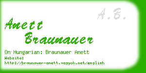 anett braunauer business card